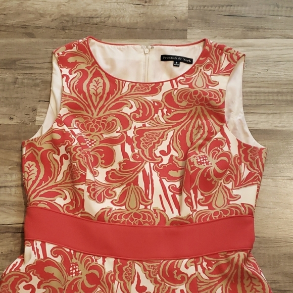 PRESTON AND YORK SLEEVELESS PLEATED  FIT AND FLARE  DRESS SZ 8 - Picture 2 of 10